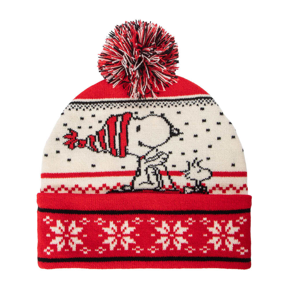 🔥Peanuts SNOOPY Christmas Holiday Pom Beanie BNWT🔥 - Picture 2 of 3